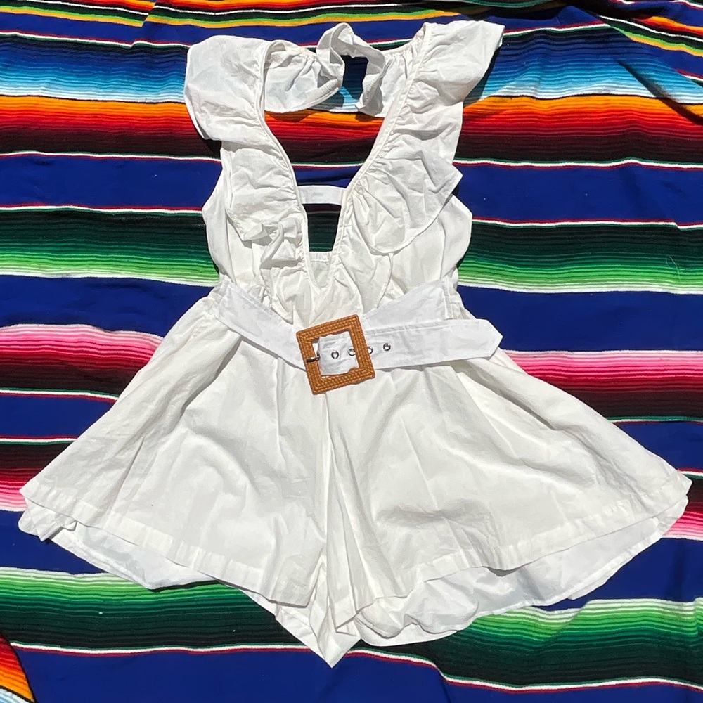 Cider Halter Linen Romper
